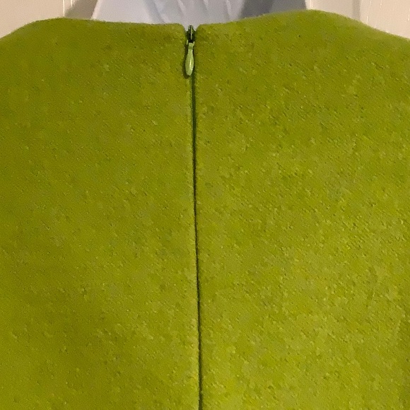 Green Hand Painted Wool A-Line Retro 50sEclectic Funky Wearable Art Midi Dress M - Picture 7 of 13